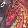 Drache rotgelb